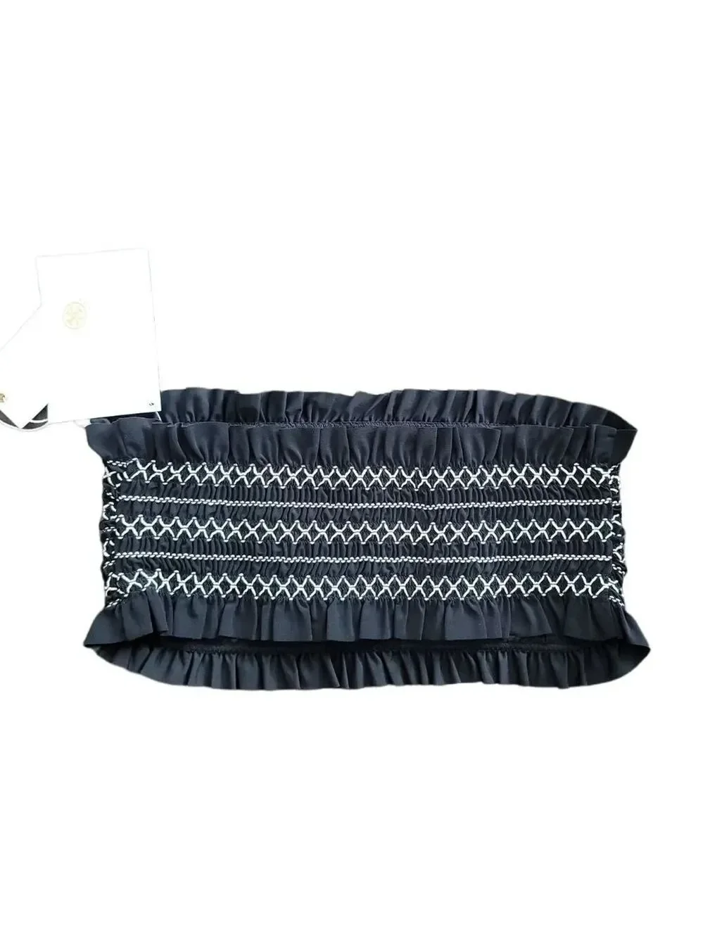TORY Burch Smocked Costa Bandeau Bikini Top